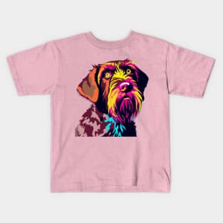 German Wirehaired Pointer Pop Art - Dog Lover Gifts Kids T-Shirt